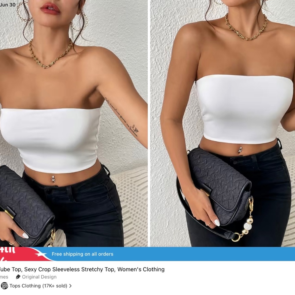 Brand new medium tube crop top